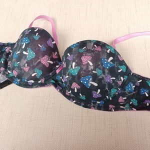 Mushroom Bra Pastel Rainbow Boho Black Pink Purple Turqouise Green 34 B